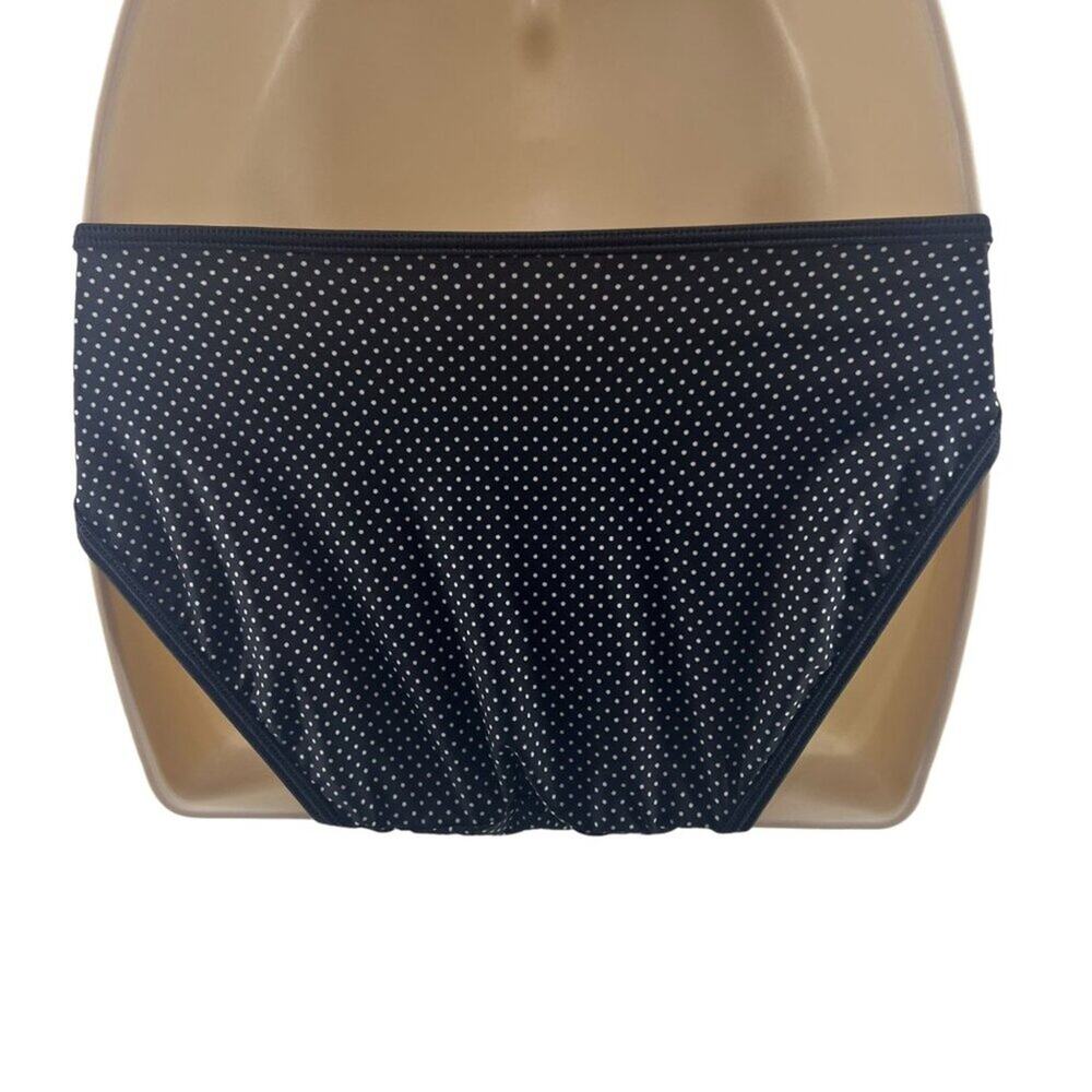 Vanity Fair 18108 Illumination String Bikini Panties Black White Polka Size 6 - Picture 4 of 5